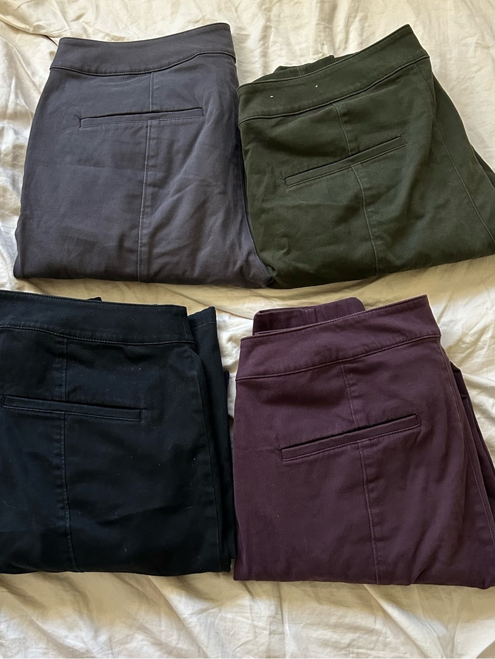Loft women Slim Stretch Pants - Black, Olive, Gray, Burgundy size 6